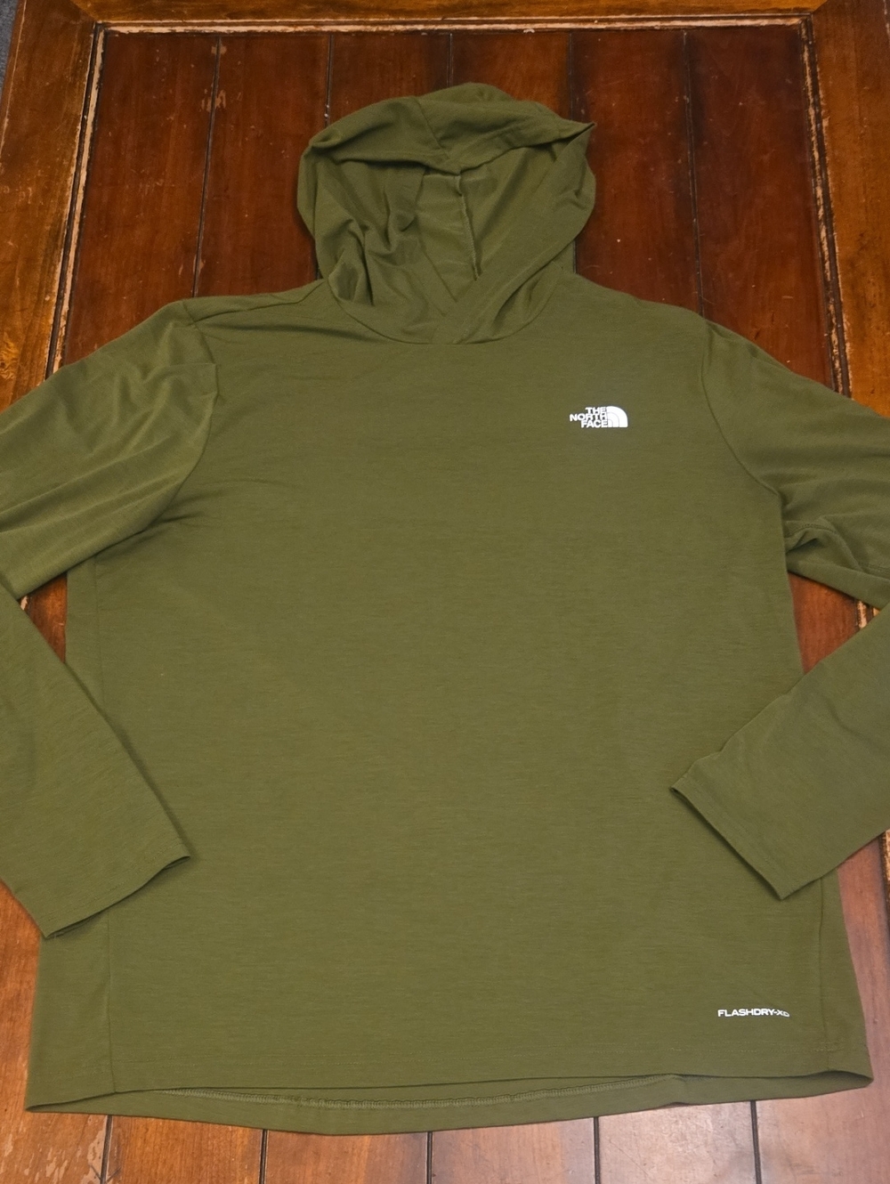The North Face Olive Green Men’s Hooded Long Sleeve Shirt